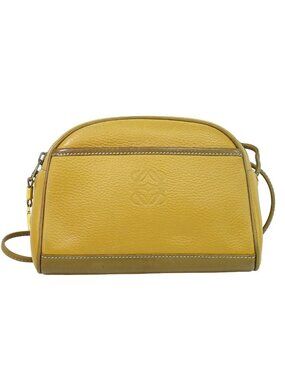 Loewe Anagram Shoulder Bag Pochette Leather Yellow